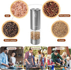 Electric Salt and Pepper Grinder Set 6 Levels Adjustable Coarseness Refillable Stainless Steel Auto Salt and Pepper Grinder Mill Usb Rechargeable with Lights