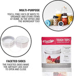 Masontops Tough Tops - Regular Mouth Mason Jar Lid - White - BPA-Free Plastic Screw Caps - Durable Reusable Jar Covers