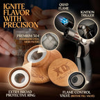 Cocktail Smoker Kit - 8 Wood Chips - 4 Flame Jet Torch - Old Fashioned Cocktail Kit - Whiskey Gift for Men for Him - Whiskey Smoker Kit - Bourbon Smoker