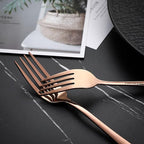 VANDBAO Coppery Flatware Cutlery Silverware Set 20 Pieces, Stainless Steel Colorful Utensils, Tableware Set Service for 4, Include Knife/Fork/Spoon, Reusable, Mirror Polished, Dishwasher Safe