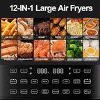 Steam Air Fryer, Non Toxic,12-IN-1 Large Air Fryers with Superior Airflow, Self-cleaning Smart Digital Fryer, Air Fry, Roast, Reheat, Dehydrate, Air Crisp Technology with 420F for Hot,7.5 QT