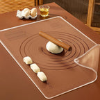 Silicone Baking Mat, Silicone Pastry Mat 27.56"×19.69" Extra Thick Non Stick Baking Mat Food Grade Silicone Dough Rolling Bake Mat with Edge Heightening - High Transparency