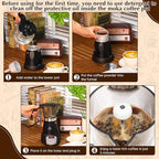 Electric Espresso Maker Transparent Coffee Maker Electric Moka Pot Portable Aluminum Espresso Machine Italian Moka Pot with Detachable Base, Coffee Gift for Women Men Home Travel(Black,6 Cup)