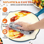 Ceramic Coated Cast Iron Cookware Set, 7-Piece Enameled Dutch Oven and Skillet Set with Lids, Nonstick Pots and Pans Set for Bread Baking, Oven Safe, Induction Compatible, PFAS-Free (Light Cyan)