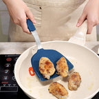 To encounter 2 Pieces Silicone Spatula set, Non-Stick Turner Spatulas, Heat Resistant Silicone Cooking Flipper for Eggs, Fish, Pancakes, Navy Blue