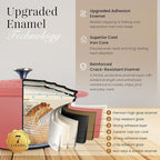 Nuovva Enamelled Cast Iron Dutch Oven Pot with Lid 6.4 Quart Non Stick Casserole Pot – Heavy Duty & Oven Safe up to 500° F for Bread Baking, Braising, Stews, Roasting – 28cm Pink