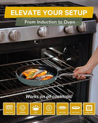 Nuwave Lux 13-Piece Premium Cookware Collection, Healthy G10 Duralon Blue Ceramic Nonstick, Ultra Durable, PFAS-Free, Lightweight & Works on All Cooktops