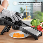 MASTERTOP Mandoline Slicer Adjustable Stainless Steel Food Slicer for Kitchen Vegetable Slicer Onion Potato Fruit French Fry Cutter Potato Chip Julienne Slicer with Cut Resistant Gloves