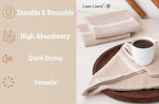 LANE LINEN Kitchen Towels Set - 100% Pure Cotton Dish Towels for Kitchen, Super Absorbent Kitchen Hand Towel, Tea Towels, Soft & Durable Dish Cloths, Pack of 6 – 14”x25”, Beige