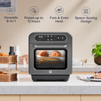 CIARRA 8-in-1 Steam Oven Countertop with Air Fryer, 13QT Mini Convection Toaster Oven with Steam, Rapid Steam, Air Fry, Vapor Bake, Steam Clean, Bake, Dried, Ferment