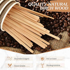 3000 Pack Birch Wood Coffee Stir Sticks 7 Inch Disposable Wooden Coffee Stirrers Bulk Cakesicle Sticks Long Tea Stirring Stick Round End Swizzle Beverage Mixer for Cocktail Hot Chocolate Drink Summer