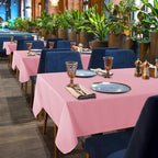 sancua 6 Pack Pink Tablecloth 60 x 102 Inch, Rectangle Table Cloth for 6 Feet Tables - Stain and Wrinkle Resistant Washable Polyester Table Cover for Dining Tables, Buffet Parties and Camping