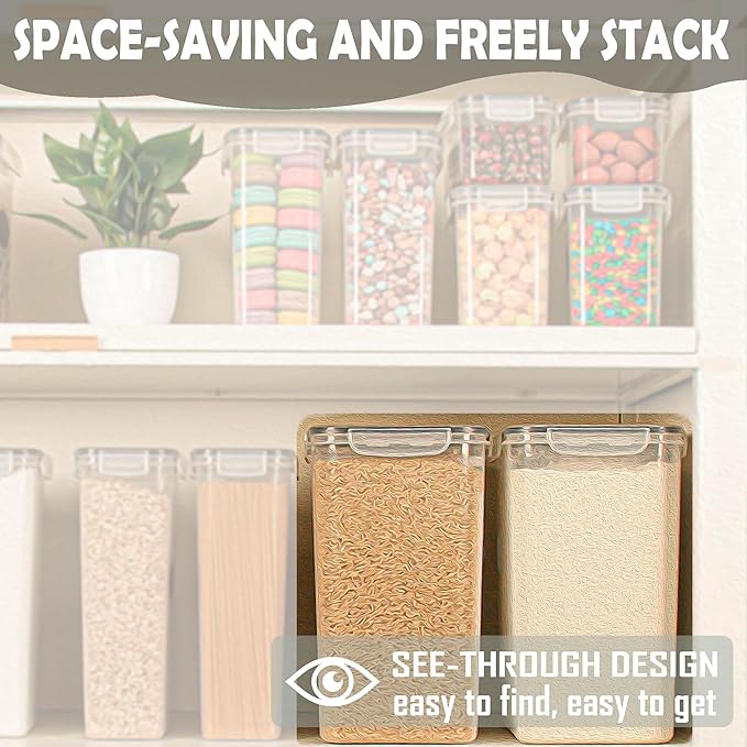 [2PC] 9.5L | 10 qt | 320 Oz Extra Large Airtight Food Storage Containers with Lids, Kitchen & Pantry Organizers and Storage Clear Plastic, Bulk Flour Sugar Canister Set -Wide Deep Leakproof & BPA Free
