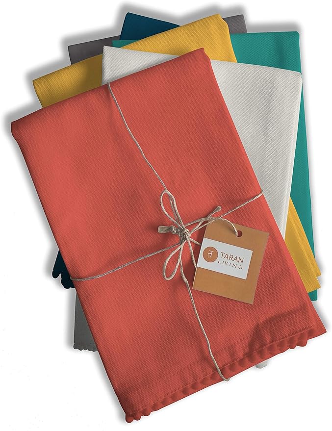 Kitchen Towels Dish Towels for Kitchen Tea Towels for Kitchen Bar Towels for Cloth Towels dishcloths - Solid 18"x28" Pack of 6 (Assorted (1), Pack of 6)