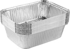 PLASTICPRO Disposable 5 LB Aluminum Takeout Tin Foil Baking Pans 7'' X 10'' X 3'' Inch Bakeware - Cookware Perfect for Baking Cakes,Brownies,Bread, Meatloaf, Lasagna, Pack of 10