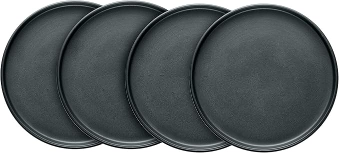 Stone Lain Stoneware Coupe - Celina Round Salad Plates Set, 4-Piece, Grey Matte
