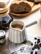 Ceramic Espresso Cups, Espresso Measuring Cup with Handle, Expresso Shots Cups with Scale, Espresso Accessories, 200ML /6 OZ, Cream White