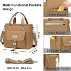 Weitars Insulated Lunch Bag for Men Women,Leak Proof Lunch Box for Work,Extra Large Lunch Tote Bag With Removable Shoulder Strap with Side Pockets,Reusable Lunch Bag For Picnic Hiking (Kakhi)