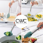 COOK WITH COLOR Silicone Cooking Utensils, Kitchen Utensil Set, Easy to Clean Silicone Kitchen Utensils, Cooking Utensils for Nonstick Cookware, Kitchen Gadgets Set, 10 Pieces, Teal