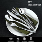 Silverware Set, 20-Piece Flatware Set Cutlery Set Premium 18/0 Stainless Steel,Including Steak Knife Fork and Spoon,Dishwasher Safe,for Home Kitchen Restaurant Wedding