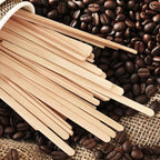 100 Pcs Coffee Stirrers Individually Wrapped, 5.5 Inch Wooden Coffee Stir Sticks, Coffee Stirs Disposable with Smooth Round Ends for Coffee, Cocktail, Drinks Coffee Bar Accessories