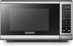 BLACK+DECKER EM720CB7 Digital Microwave Oven with Turntable Push-Button Door, Child Safety Lock, 700W, Stainless Steel, 0.7 Cu.ft