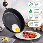 JUST PERFECTO Kitchen Pots and Pans Set with Lids Non Stick - Induction Pots Set - Pots & Pans Set without PTFE and PFOA - Cookware Pot Set Induction 21 Pcs (black)
