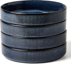 famiware Star 7.5" Pasta Bowls Set, Salad Bowl Set of 4, Double Reactive Glaze, Stackable, Ideal for Your Friend for Housewarming, Festivals, Nebulas Blue