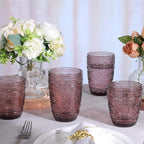 14OZ Drinking Glasses Set of 4, Purple Drinking Glasses, Colored Glassware Drinking, Highball Beverage Glasses Cup, Vintage Glassware Set for Water, Juice, Cocktail, Coffee