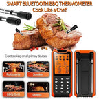 Smart Bluetooth Meat Thermometer - Long Range Wireless Food Thermometer, Digital Meat Thermometer with Dual Probes for BBQ Grill, Oven, Smoker, Air Fryer