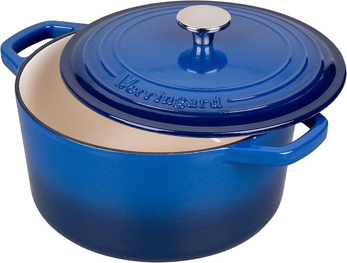 Enameled Cast Iron Dutch Oven Pot with Lid, for Bread Baking, Round Bread Oven- include Sourdough Bread Baking Supplies Set, 4.5QT, Blue