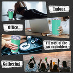 20 oz Tumbler Coffee Tavel Tumblers Bulk with Lid Stainless Steel Double Wall Vacuum Insulated Mug Powder Coated Cups fit Car Cupholder for Hot and Cold - Light Blue, 12Pack