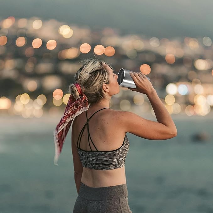 20 oz Tumbler Coffee Tavel Tumblers Bulk with Lid Stainless Steel Double Wall Vacuum Insulated Mug Powder Coated Cups fit Car Cupholder for Hot and Cold - Stainless Steel, 12Pack