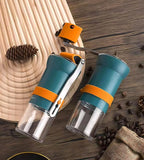 Portable Manual Coffee Grinder for travel - Conical Burr with 5 Adjustable Settings, Hand Crank Bean Mill for Espresso, Pour over, French, Moka - Camping, Hiking, Office & Home, 25g Capacity (Blue)