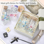 Mumufy 4 Pcs Christian Gifts for Women Set Bible Verse 16oz Glass Tumblers with Straw, Inspirational Prayer Affirmation Cups, Religious & Spiritual Gift for Mom Wife Sister or Friends for Christmas