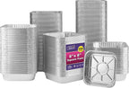Nicole Home Collection 8x8 Aluminum Pans (500 Pack) 8 Inch Foil Pans - Cake Pans - Aluminum Square Pans - Disposable Food container - great For Cake Baking, Cooking, Heating, Freezing, Prepping Food