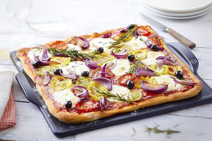 Emile Henry 14" x 14" Square Pizza Stone | Charcoal