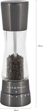 Cole & Mason Derwent Salt and Pepper Grinder Set - Refillable Salt & Pepper Grinder Set with Gourmet Precision Mechanisms - Kitchen Accessories for Cooking - Gift Set, Iron Grey