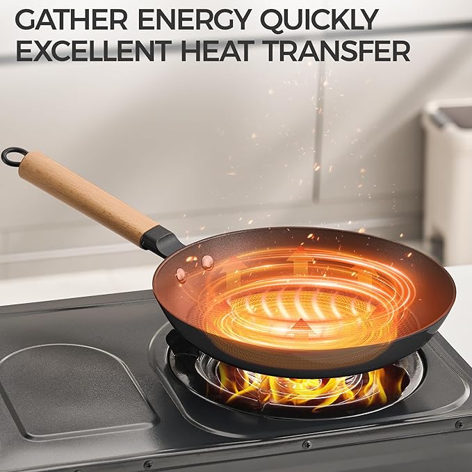 YUTANN Nonstick Frying Pan, 8 inch Enameled Cast Iron Pan Kitchen Healthy Egg Fry Pan Omelette with Detachable Handle, Lightweight Pre-seasoned Cast Iron Skillet, Dishwasher & Oven Safe