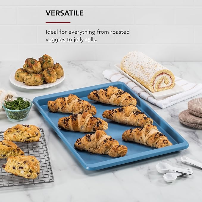 KitchenAid 13x18in Nonstick Aluminized Steel Baking Sheet, Blue Velvet