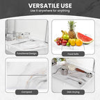 Dusk & Decor Folding Stone Dish Drying Mat – Quick-Drying Diatomaceous Earth Kitchen Mat for Counter – Foldable, Non-Slip Diatomite Sink Tray for Dishes and Utensils - White