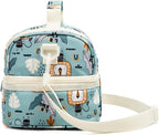 Insulated Kids Double Decker Lunch Bags Tote for Girls Boys Toddler Kindergarten School Picnic Camp Food Cooler Lunch Boxes Thermal with Strap (Lion)