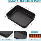 E-far Toaster Oven Baking Pan, 10.4 x 8 Inch Nonstick Stainless Steel Rectangle Cake Pan for Baking Small Brownies Casseroles Lasagna, Stainless Steel Core & Nonstick Coating, Non-toxic & Oven Safe