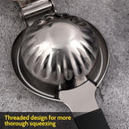 Lemon Squeezer, Sopito Stainless Steel Citrus Press Juicer Heavy Duty with Large Metal Squeezer Bowl for Seedless Juicing, Non-Slip Grip Design Manual Juicer