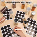 12Pcs Spice Jars with Label, 4oz Empty Square Seasoning Containers, Spice Jars with Shaker Lids, Small Spice Bottles for Salt, Herbs, Sugar, Pepper, Seasoning Jars for Spice Rack, Cabinet, or Drawer