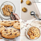 Cookie Scoop Set, 3Pcs Ice Cream Scoop, Cookie Scoops for Baking Set of 3, 18/8 Stainless Steel Cookie Scooper for Baking, Ice Cream Scooper with Trigger Release, Cookie Dough Scoop with Non-slip Grip