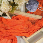 12 Pack Orange Cheesecloth Table Runner 10ft Boho Gauze Cheese Cloth Table Runner Rustic Sheer Runner 120 inch Long for Christmas Wedding Table Decorations