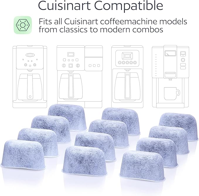 12 Water Filters for Cuisinart Coffee Makers - Replacement Charcoal Water Filters - Fits all Cuisinart Coffee Brewers by GoodCups