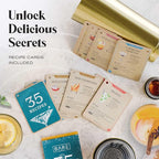 Insulated Cocktail Shaker Set | Double Wall Stainless Steel | Martini Shaker for Home Bar Bartending | Built-in Drink Measurement System & Strainer, Travel Bag, 35 Recipes | Gift Set (Gold)