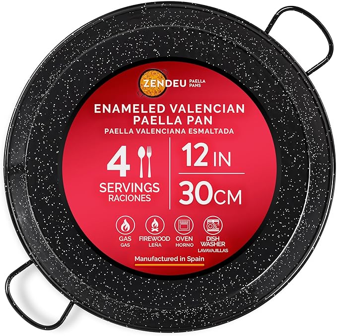 Enameled Paella Pan (Carbon Steel, 12 in - 30 cm (4 Servings))